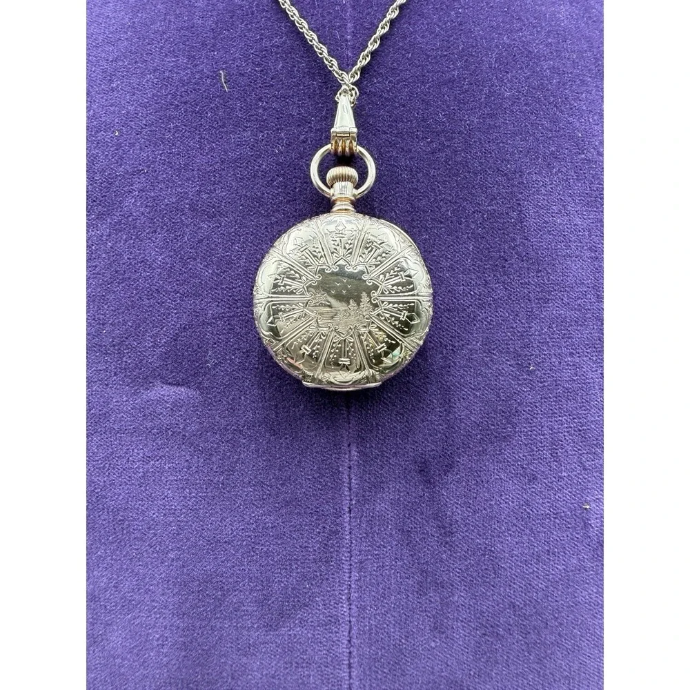 14K SOLID GOLD AMERICAN WALTHAM POCKET WATCH WITH CHAIN 15J
